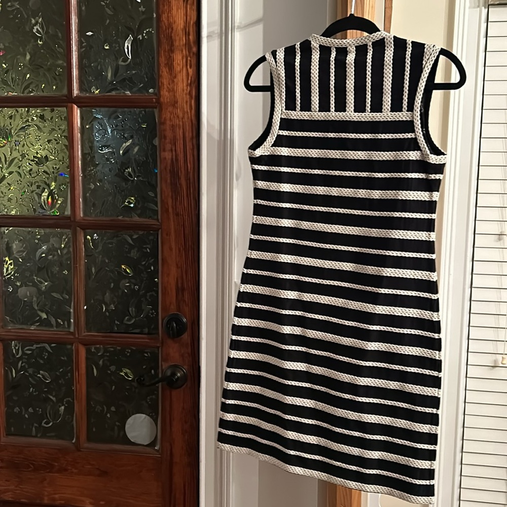 NWT Max Studio Sz S sexy rope beach black/White Sea dress nautical - Picture 5 of 5